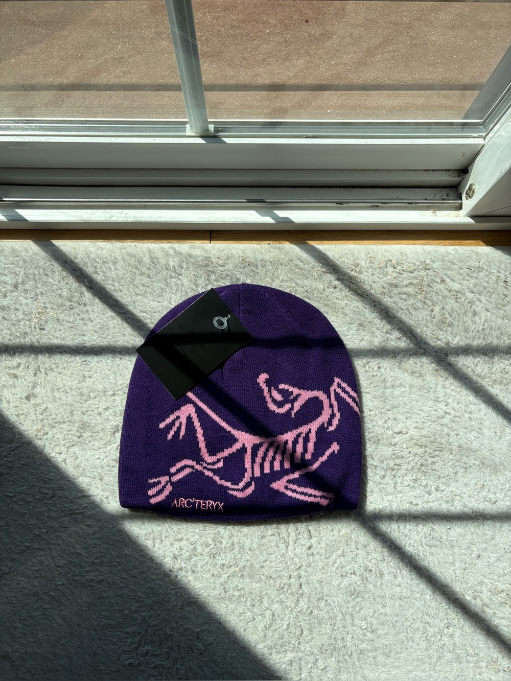 Arc’teryx Purple and Pink Bird Head toque beanie